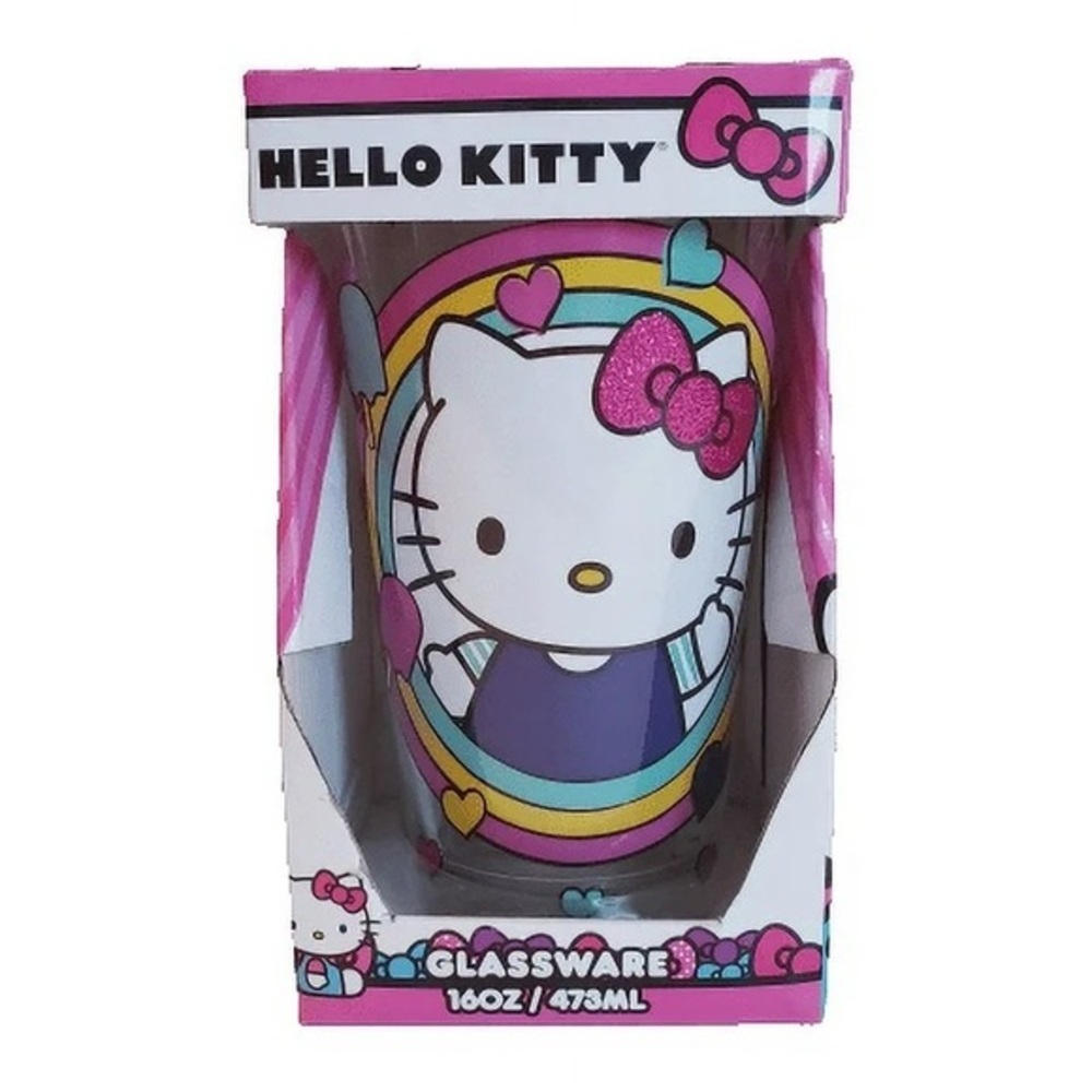 Hello Kitty nwt Glassware - Pink and Purple Sanrio Pint Glass 16oz